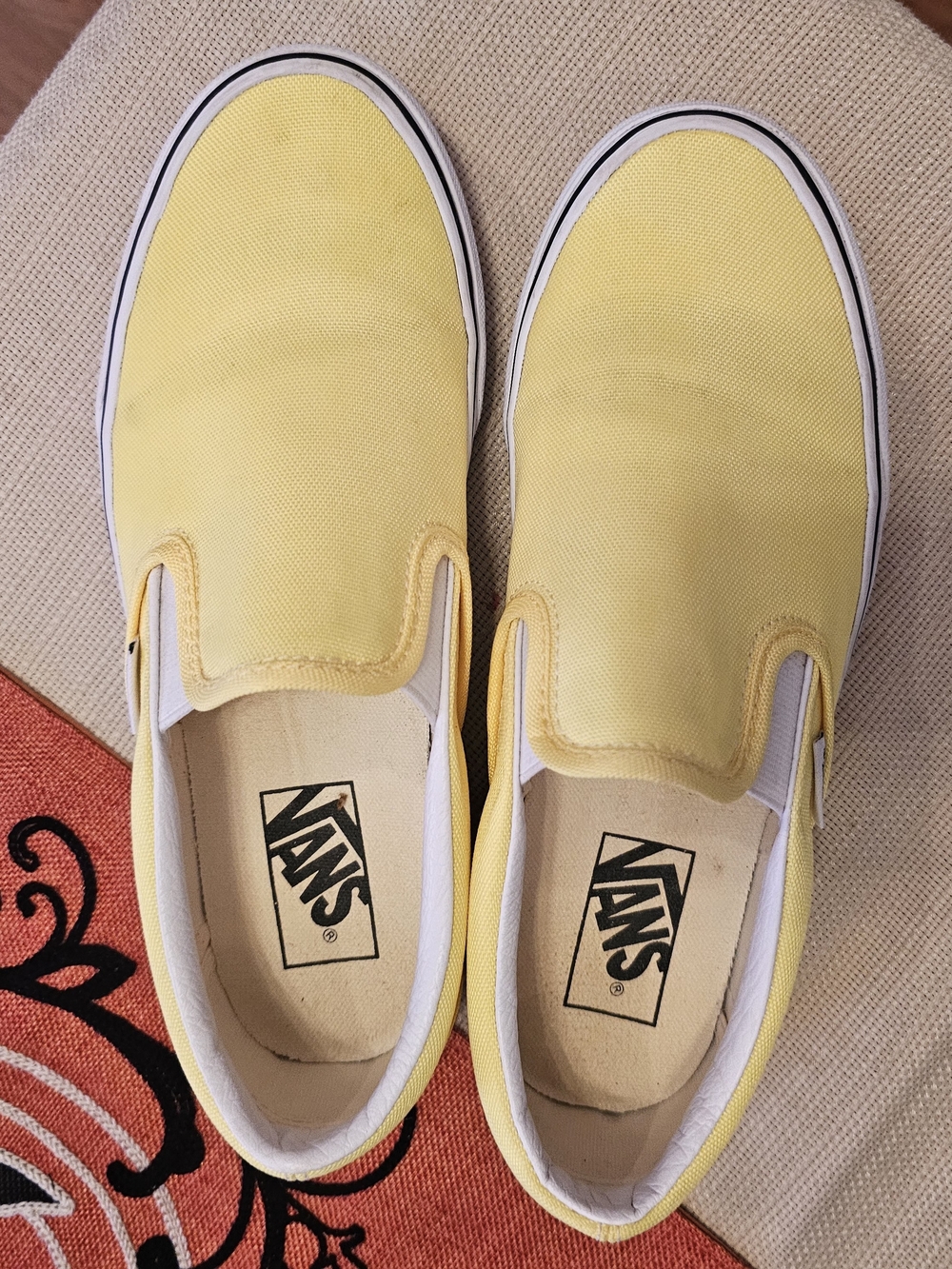 Vans Kids Slip-On Canvas Shoes - Yellow